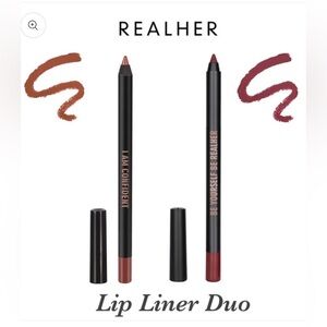 NIB RealHer Lip Liner Duo in Be Yourself Be RealHer & I Am Confident